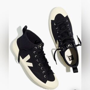 Veja Nova Black High-Top Sneakers in Canvas